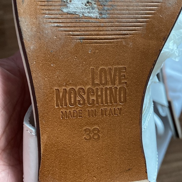 Pre-owned Love Moschino White Sandals -Size 38 - Picture 4 of 11